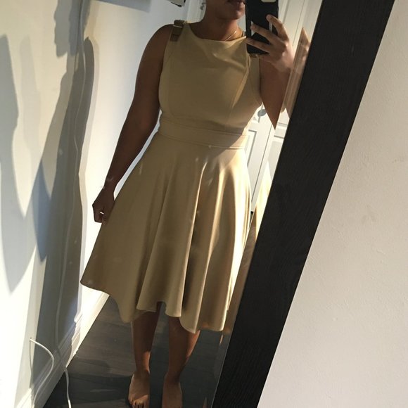 Calvin Klein Camel Handkerchief Dress - Picture 1 of 4